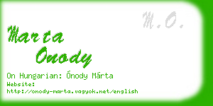 marta onody business card